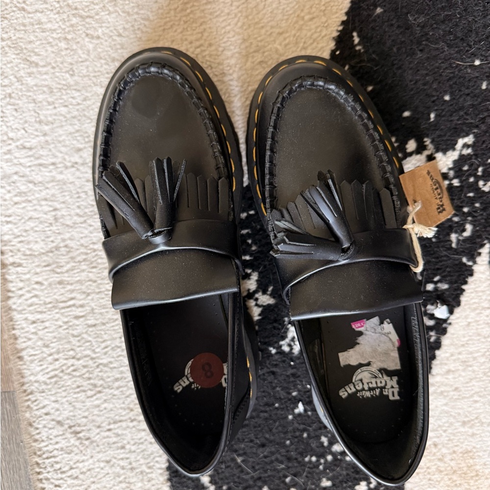 Doc Martens Platform Black Tassel Platform Loafers 9 - Picture 3 of 3